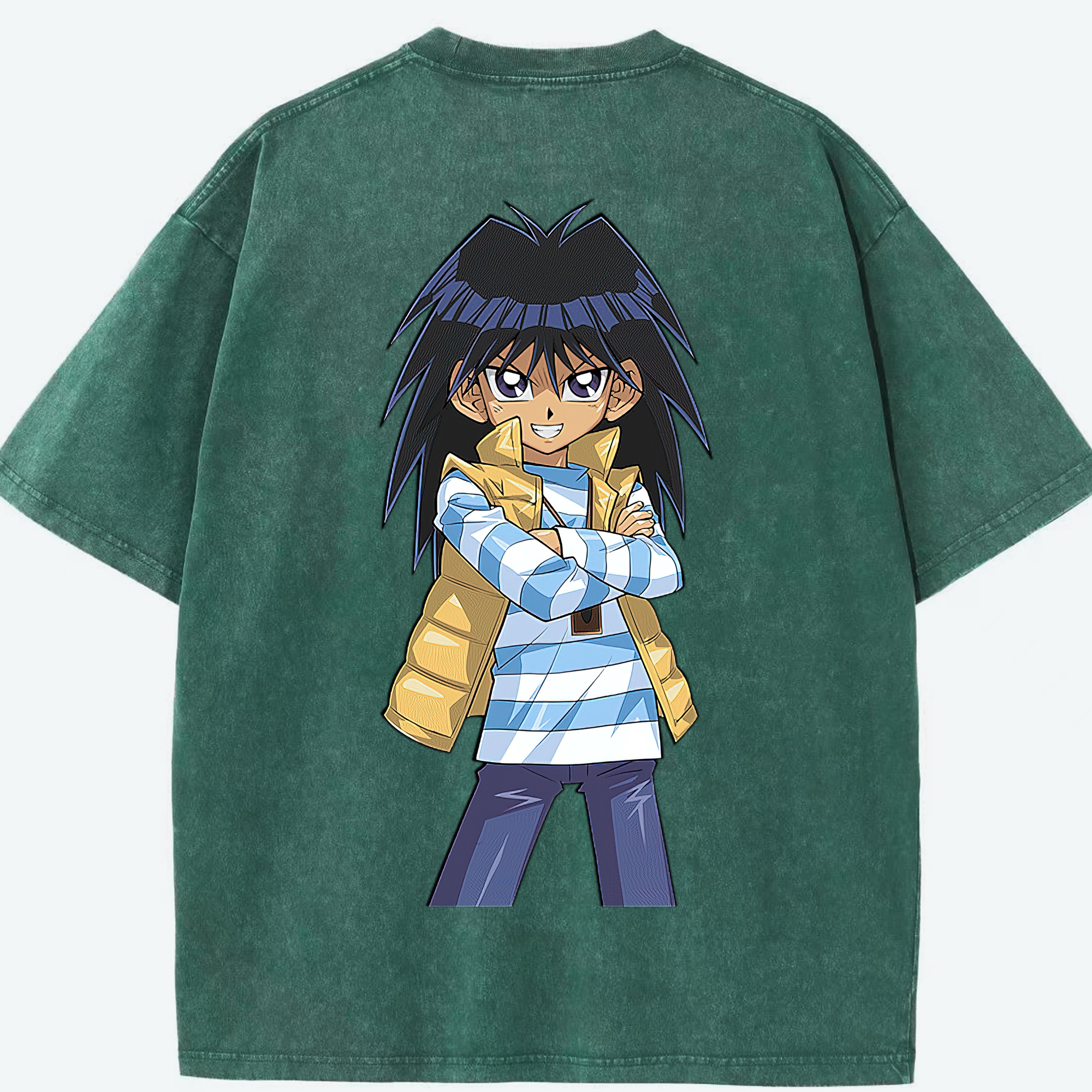 （画像用） 遊☆戯☆王 Yu-Gi-Oh! 綿100% ヴィンテージ風 半袖Tシャツ（背面プリント）